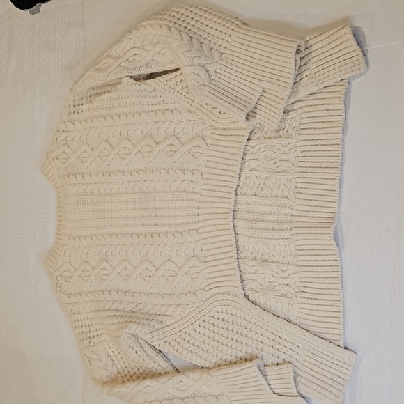 Zara cream chunky cable knit sweater size M 2022 A\W collection - Picture 4 of 14